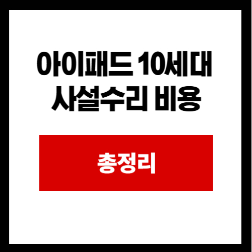 아이패드 10세대  사설수리 비용