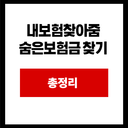 내보험찾아줌 숨은보험금 찾기
