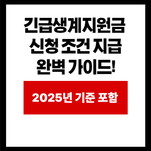 긴급생계지원금 신청 조건 지급 완벽 가이드!
