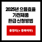 2025년 으뜸효율  가전제품  환급 신청방법 