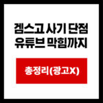 겜스고 사기 단점  유튜브 막힘까지 