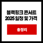 블랙핑크 콘서트 2025 일정 및 가격