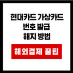 현대카드 가상카드번호 발급  해지 방법