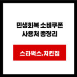 민생회복 소비쿠폰 사용처 총정리