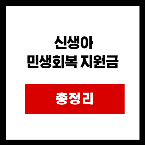 신생아  민생회복 지원금  