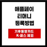애플페이  티머니  등록방법