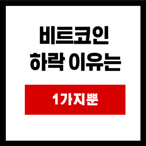 비트코인 하락 이유는 1가지뿐