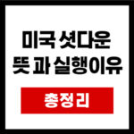 미국 셧다운  뜻 과 실행이유