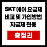 SKT 에어 요금제 비교 및 가입방법  자급제 전용