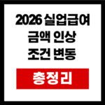 2026 실업급여 금액 인상  조건 변동